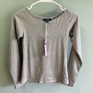 Simply Southern open back shirt youth small gray